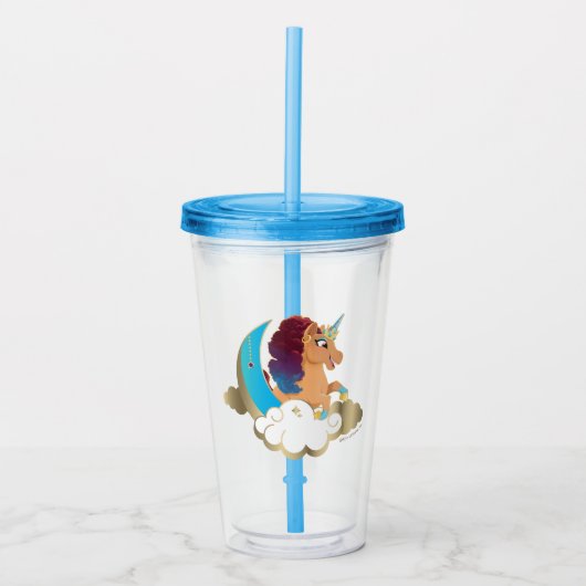 Verre En Acrylique Divine la licorne | Lune et nuages (Devant)