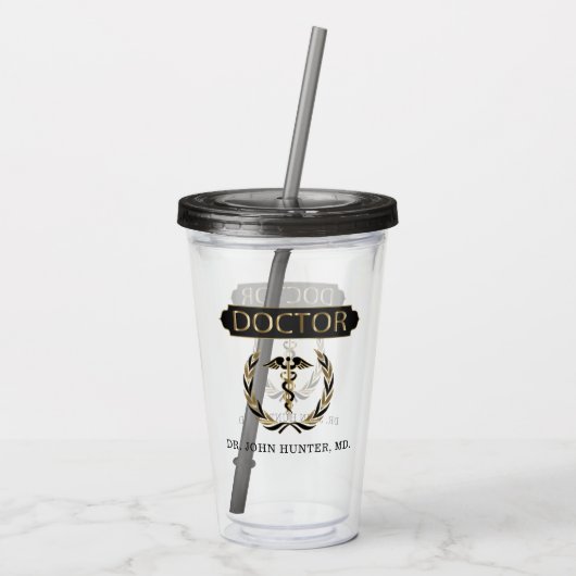 Verre En Acrylique Docteur - Personnalisez le tambour acrylique (Dos)