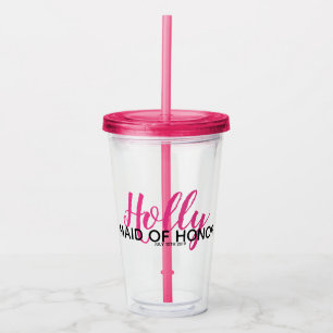 Verre En Acrylique Domestique nuptiale de rose de nom de partie de