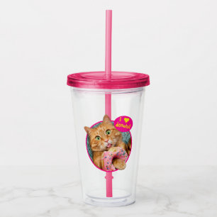 Verre En Acrylique Donateur mangeant des chats