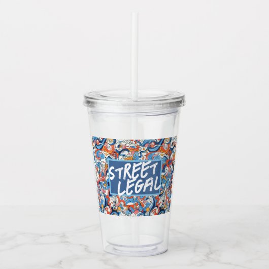 Verre En Acrylique Doodles à main Abstraite (Devant)