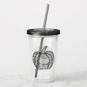 Verre En Acrylique Doodles d'Halloween boho mandala citrouilles Autom (Dos)