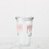 Verre En Acrylique Douceur rose Sprinkle Anniversaire Nom de la fête (Droite)