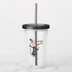 Verre En Acrylique Dr. Seuss   Chat Chapeauté Halloween