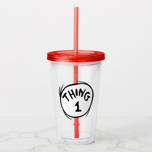 Verre En Acrylique Dr Seuss | Chose Une Chose Deux - Chose Une (Devant)