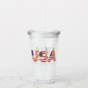 Verre En Acrylique Drapeau américain Acrylique Tumbler USA Patriotiqu
