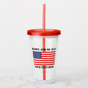 Verre En Acrylique Drapeau américain patriotique 4 juillet de partie