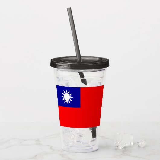 Verre En Acrylique Drapeau de Taïwan : République de Chine, Taipei ch (Devant glace)