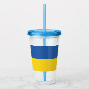 Verre En Acrylique Drapeau d'Ukraine