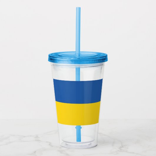 Verre En Acrylique Drapeau d'Ukraine (Devant)