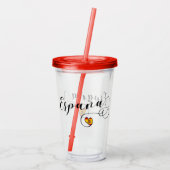 Verre En Acrylique Drapeau Heart España, Espagne (Dos)