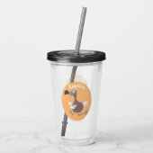 Verre En Acrylique Drôle dessin animé d'oiseau de dodo (Dos)