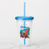 Verre En Acrylique Drôle mignon caricature pourpre crabe ermite (Devant)