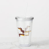 Verre En Acrylique Drôle mignon dachshund pour parent chien long (Dos)