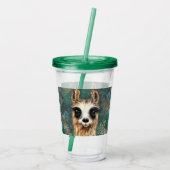 Verre En Acrylique Drôle Tumbler acrylique avec Curious Baby Alpaca (Dos)