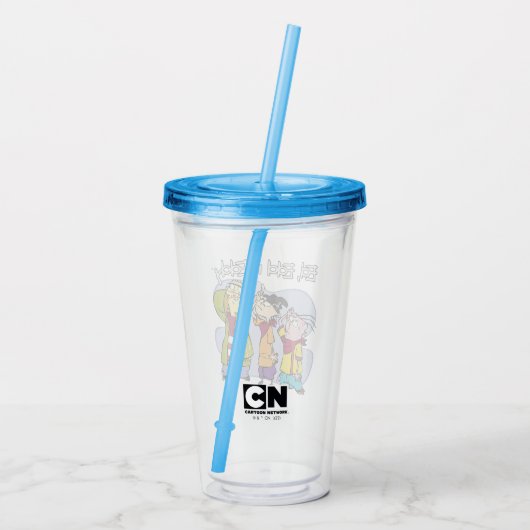 Verre En Acrylique Ed, Edd, n Eddy Hand Signes (Dos)