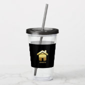 Verre En Acrylique Elegant Gold House Symbole Real Estate Design (Dos)