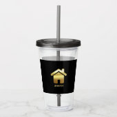 Verre En Acrylique Elegant Gold House Symbole Real Estate Design (Devant)