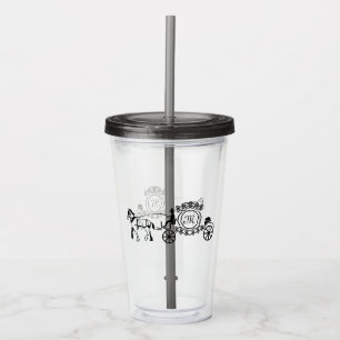 Verre En Acrylique Élégant monogramme de Mariage tiré à cheval