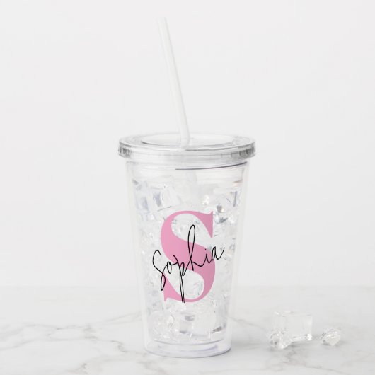 Verre En Acrylique Élégant monogramme tondeuse acrylique personnalisé (Devant glace)