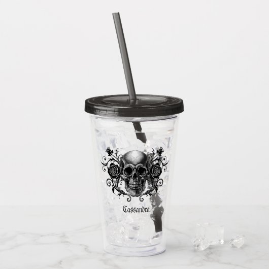 Verre En Acrylique Elegant, Romantic Goth Personalized (Devant glace)