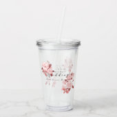 Verre En Acrylique Élégant Rose chic Mariage (Dos)