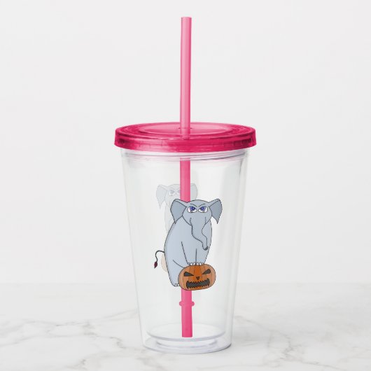 Verre En Acrylique Eléphant citrouille (Devant)