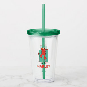 Verre En Acrylique Elmo Alphabet H Vert