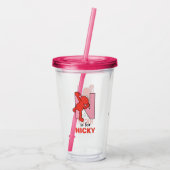 Verre En Acrylique Elmo Alphabet | N rose (Dos)