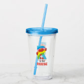 Verre En Acrylique Elmo Alphabet | R arc-en-ciel (Dos)