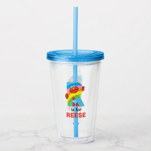 Verre En Acrylique Elmo Alphabet R arc-en-ciel