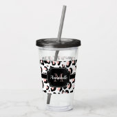 Verre En Acrylique Empreinte de léopard rose (Dos)