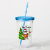Verre En Acrylique Enfants customisés Tropical Père Noël (Dos)