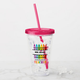 Verre En Acrylique Enseignant de jardin d'enfants Crayons colorés Pe