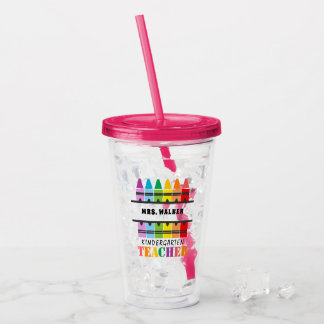 Verre En Acrylique Enseignant de jardin d'enfants Crayons colorés Per