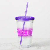 VERRE EN ACRYLIQUE ENSEIGNE LED WEEK-END DES FILLES  (Dos)