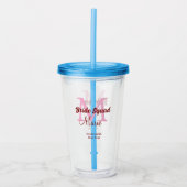 Verre En Acrylique Equipe de mariée ajouter nom monogramme demoiselle (Devant)