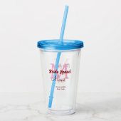 Verre En Acrylique Équipe de mariée ajoutez nom monogramme demoiselle (Dos)