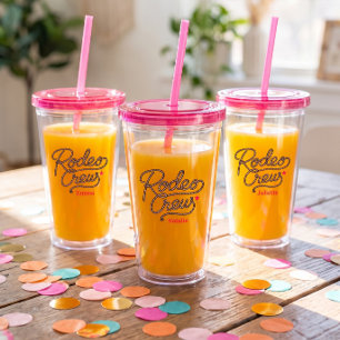 Verre En Acrylique Équipe Pink Rodeo pour l'enterrement de vie de jeu
