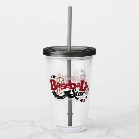 Verre En Acrylique Étoile de baseball (Devant)
