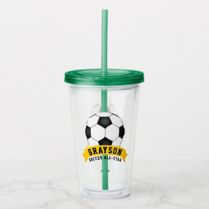 Verre En Acrylique Étoile de soccer