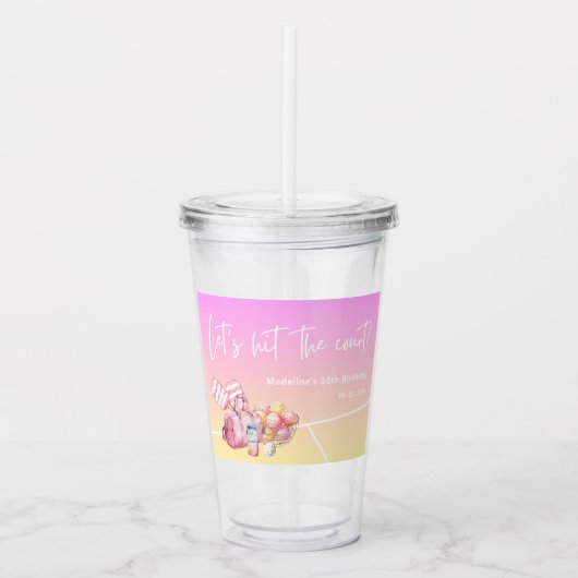 Verre En Acrylique Faisons la fête du 30e anniversaire de Pickleball (Devant)