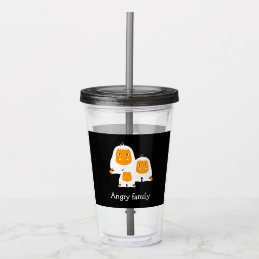 Verre En Acrylique Famille en colère Singes design T-Shirt Bain Mat (Devant)