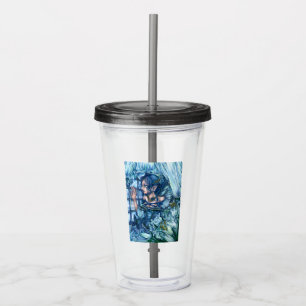 Verre En Acrylique Fée de givre vue d'un hiver saphir