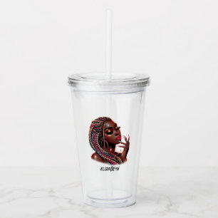 Verre En Acrylique Femme Afro-Américaine Urbaine et Chic Emancipée