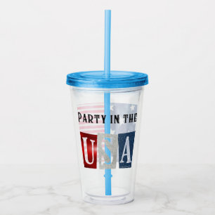 Verre En Acrylique Fête aux Etats-Unis