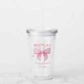 Verre En Acrylique Fête de bachelorette ruban aquarelle rose (Devant)