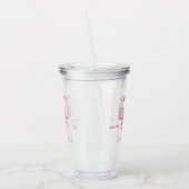 Verre En Acrylique Fête de bachelorette ruban aquarelle rose (Gauche)