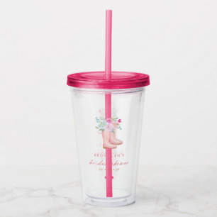 Verre En Acrylique Fête des mariées des pousses et des fleurs de plui