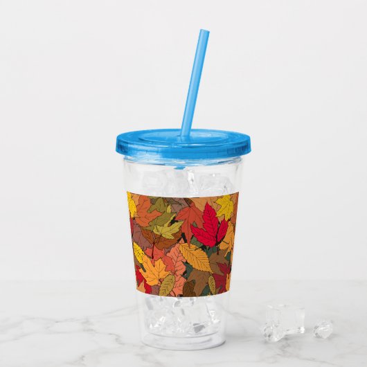 Verre En Acrylique Feuilles d'automne colorées (Dos glace)